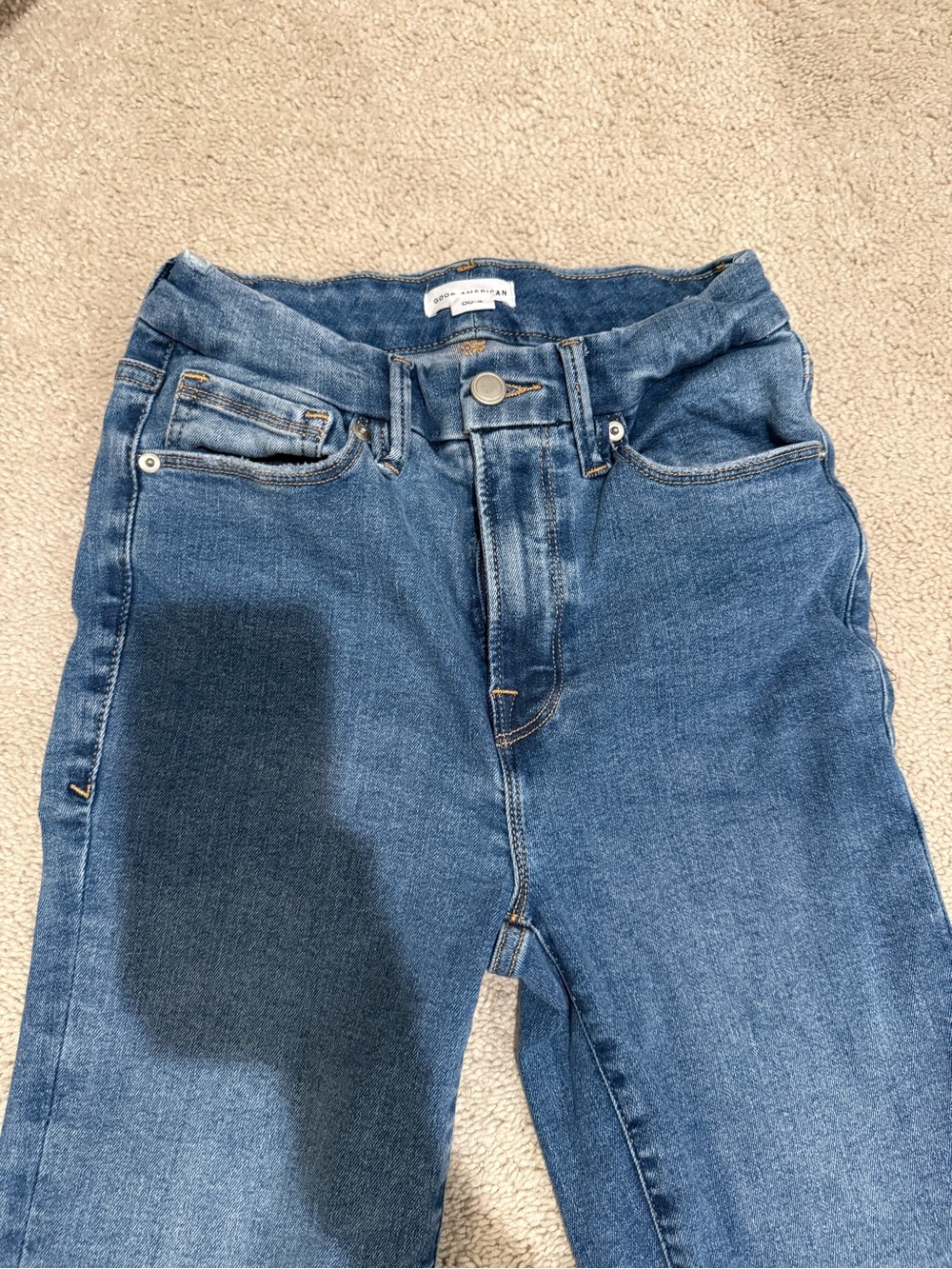 Good American High-Rise Medium Blue Denim Jeans